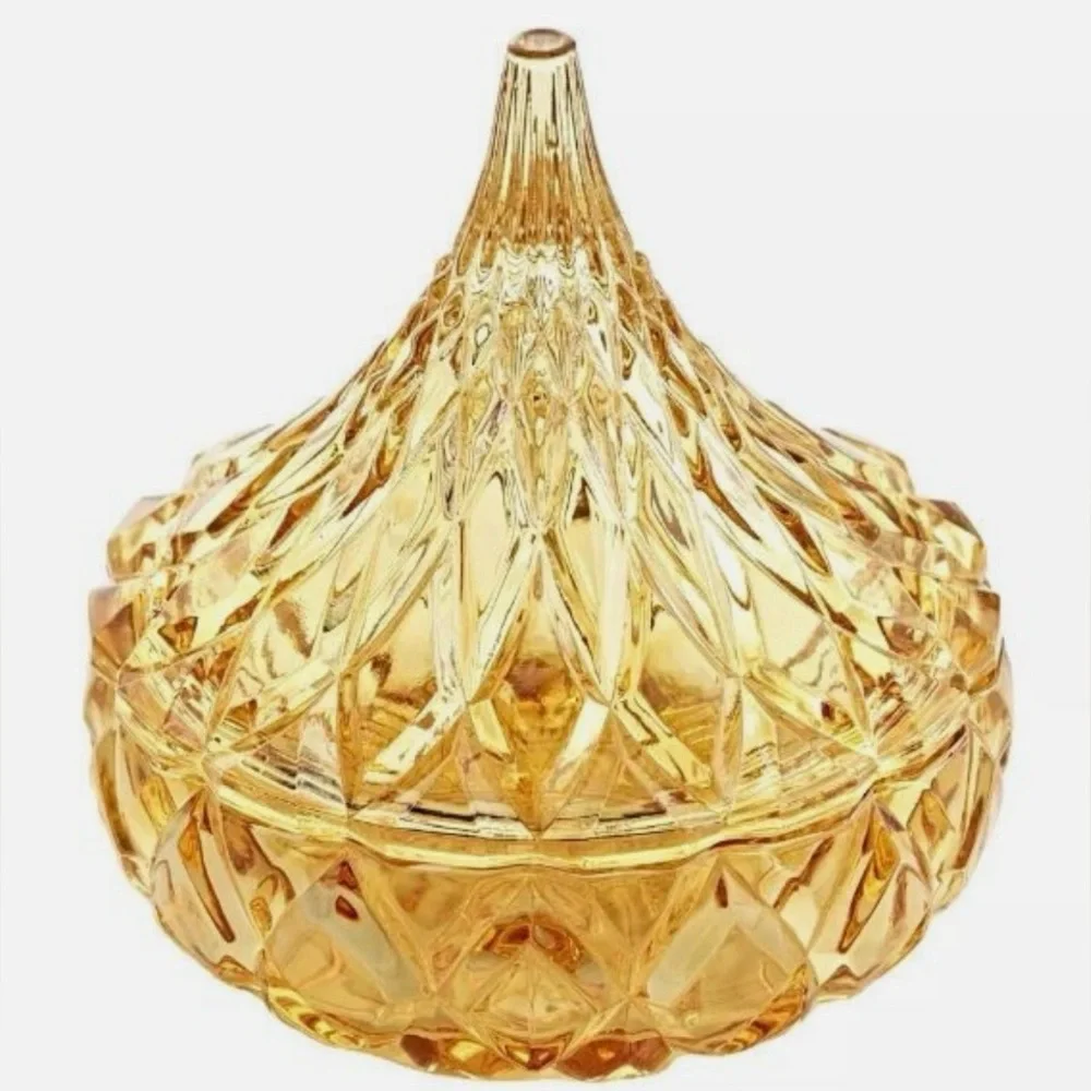 NWT Hersheys Kisses Crystal Covered Candy Dish Gold Godinger 5